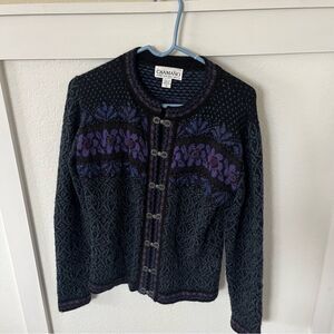 Vintage Caamano Women's Medium Alpaca Knit Button-down Sweater